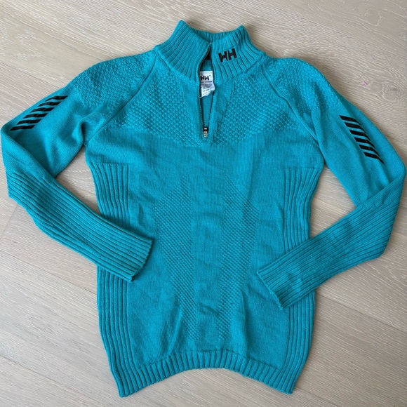Helly Hansen Sweaters - Helly Hansen Merino Wool Vintage Knitted 1/4 Zip Sweater Women’s Small
